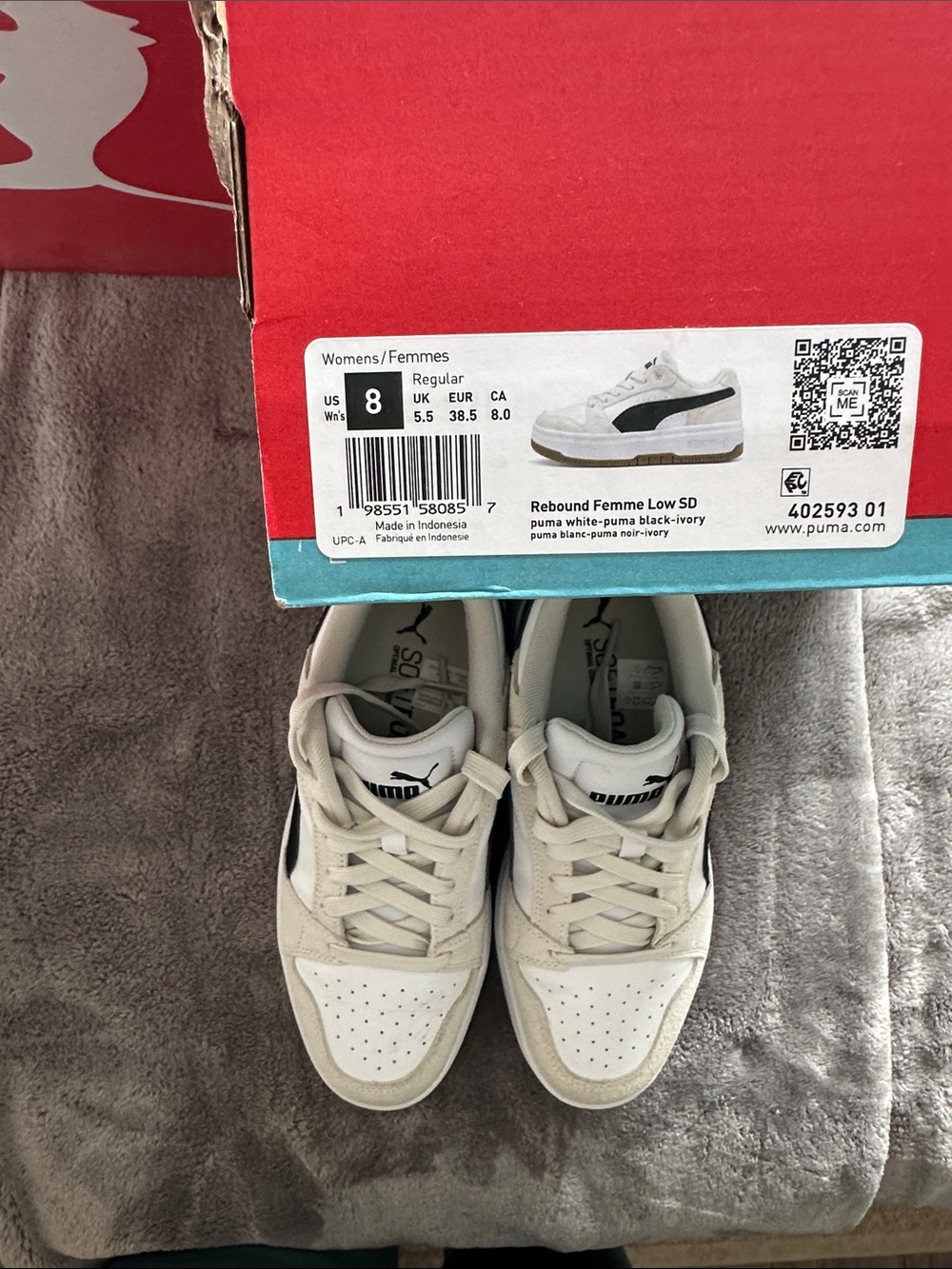 Puma Low-Top Sneakers - White, Black, Ivory